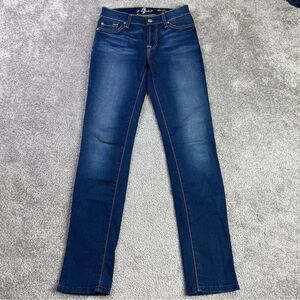 7 For All Mankind The Slim Cigarette Jeans Women’s 24 Blue Dark Wash Low Rise